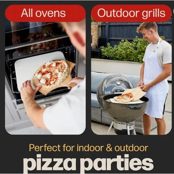 NEW HANS GRILL PIZZA STONE Rectangular For Oven Baking BBQ Grilling Cordieri - Picture 4 of 4